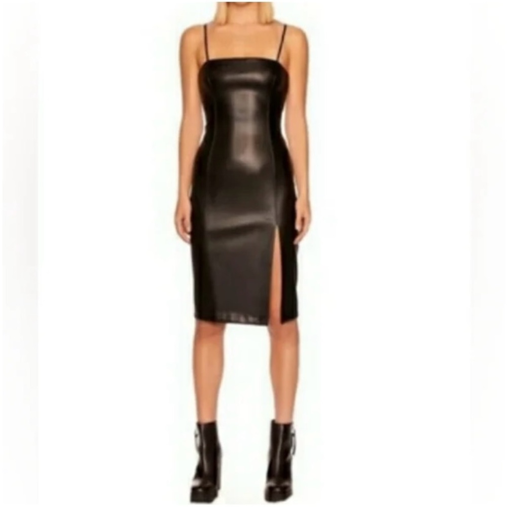Susana Monaco faux leather dress